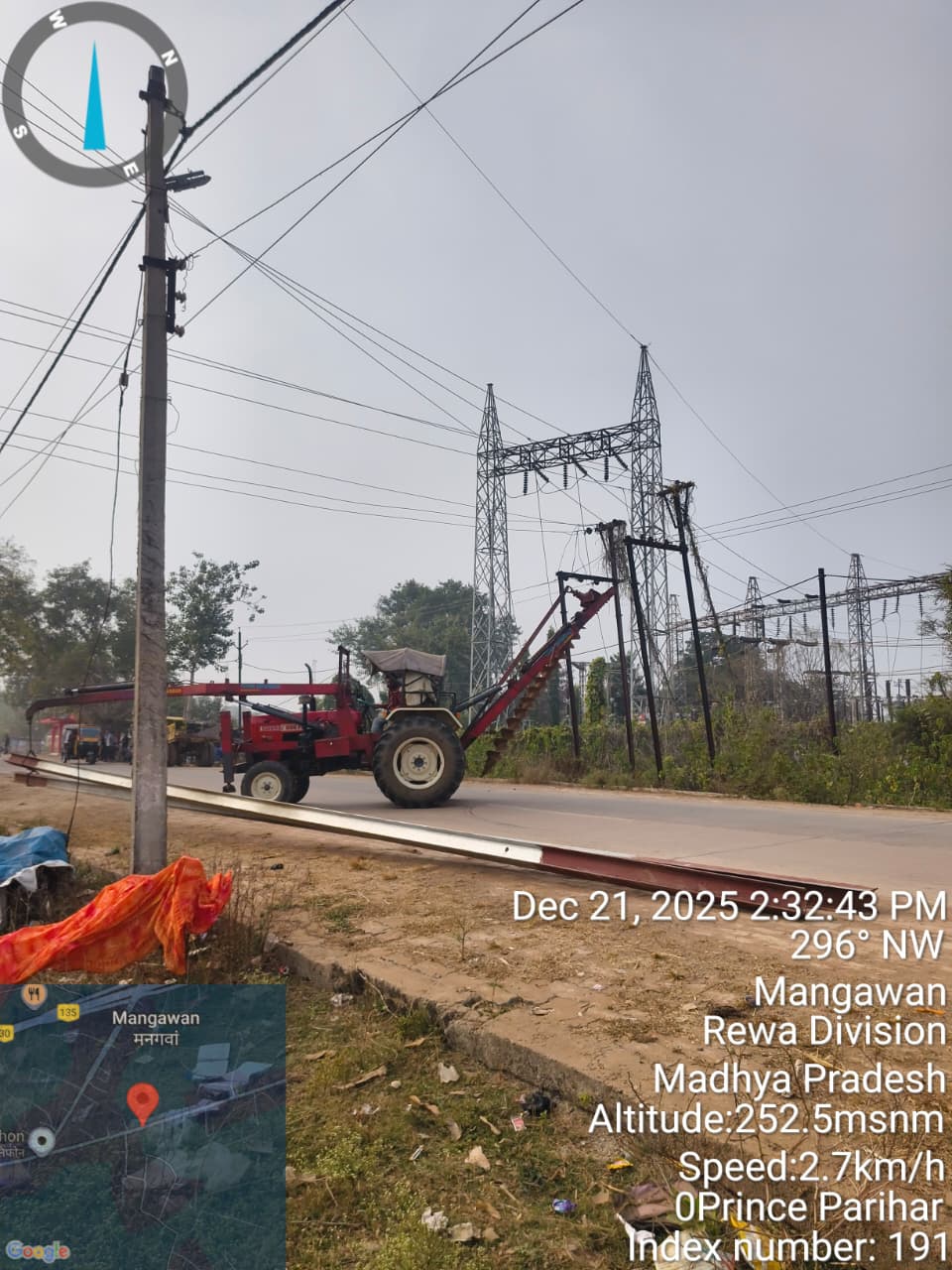 Power distribution infrastructure work at Mangawan